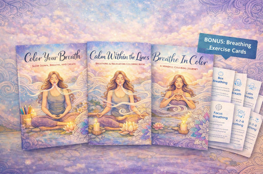 Mindful Coloring Bundle with Breathing Exercise Cards